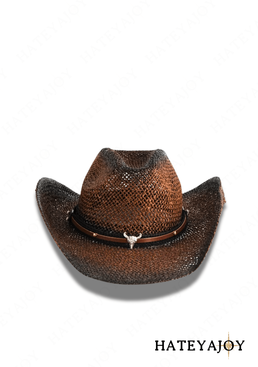 Chapeau Western Tressé Cowgirl Paille Léger | Coyote | HateyaJoy Marron / 57-58 cm