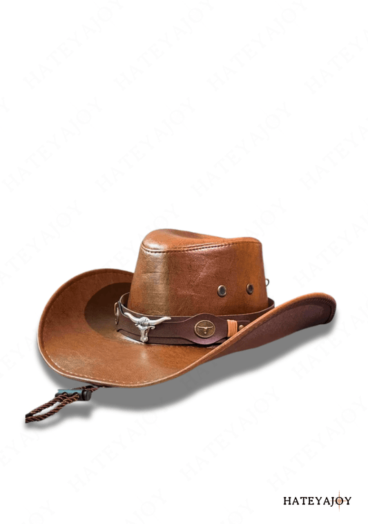 Chapeau Western Unisexe Similicuir Bohème Cowboy<br>Georgia