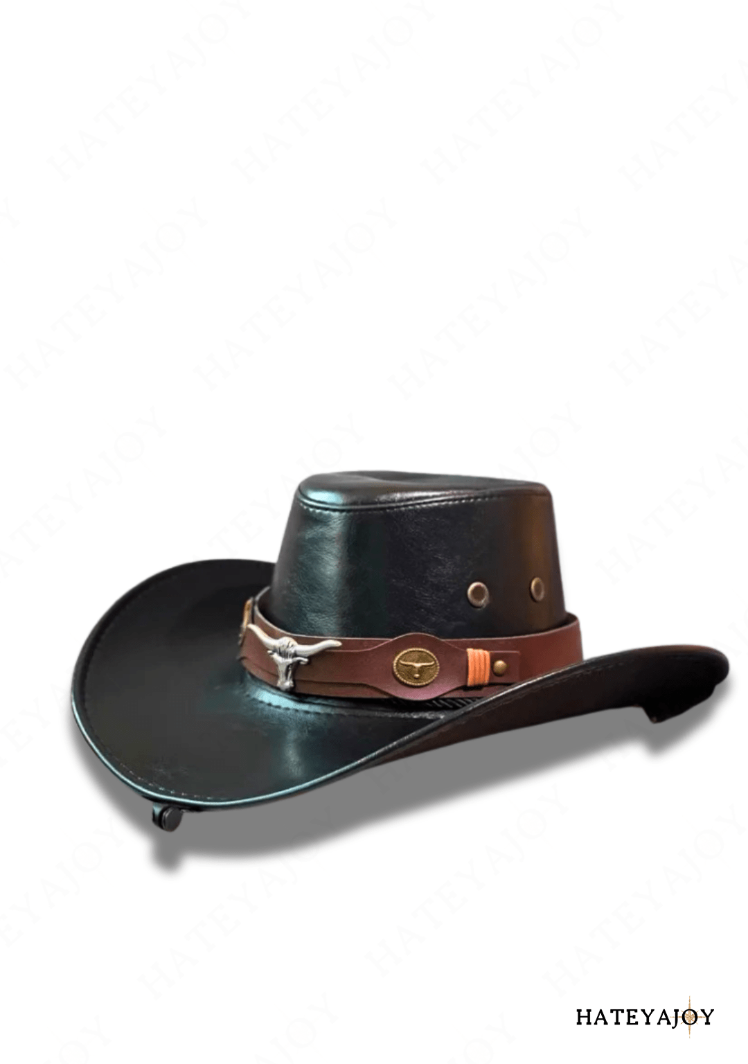 Chapeau Western Unisexe Similicuir Bohème Cowboy | Georgia | HateyaJoy Noir