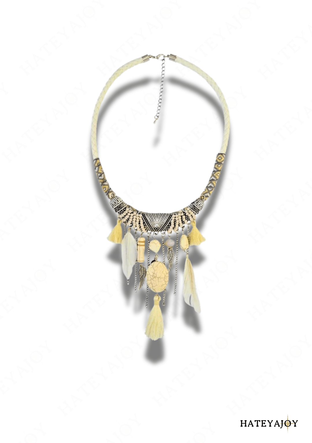 Collier Bohème Style Africain | Lewa | HateyaJoy Beige