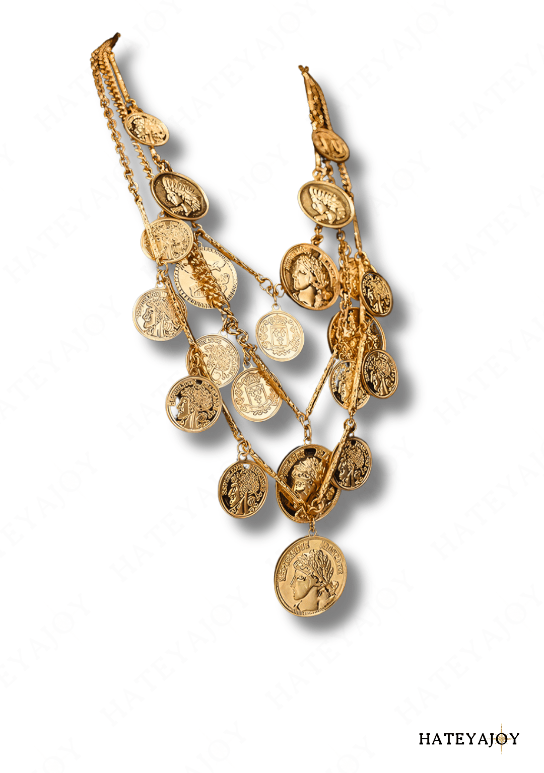 Collier Multi Pièces Look Bohème Chic | Brooklyn | HateyaJoy Acier Inoxydable Doré