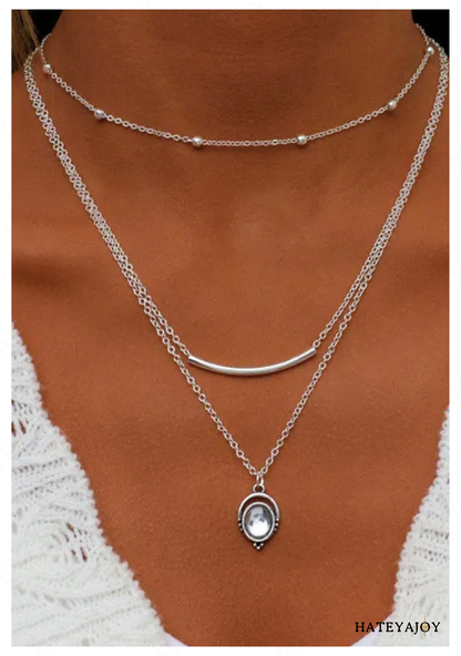 Collier Avec Pendentif Barre<br>Bleuet