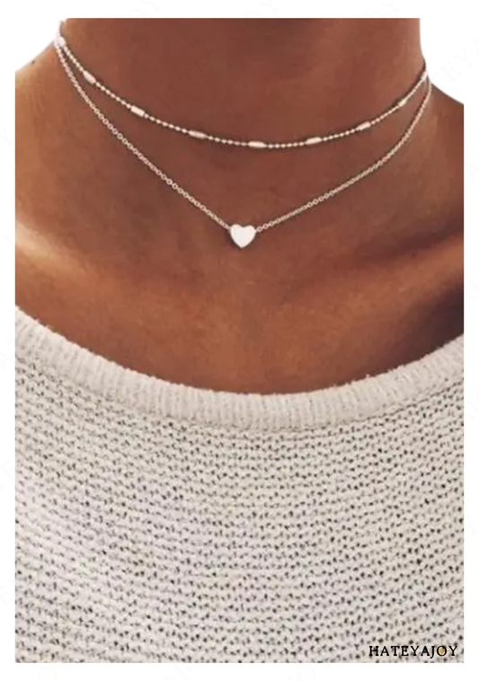 Collier Fin Ras De Cou Coeur<br>Girly