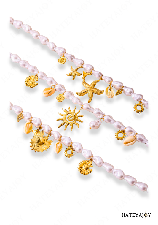 Collier Perles Coquillage Soleil<br>Sunny